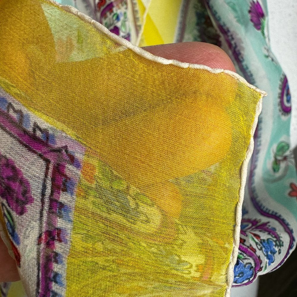 Vintage Scarf Silk Hand Rolled - Picture 6 of 8